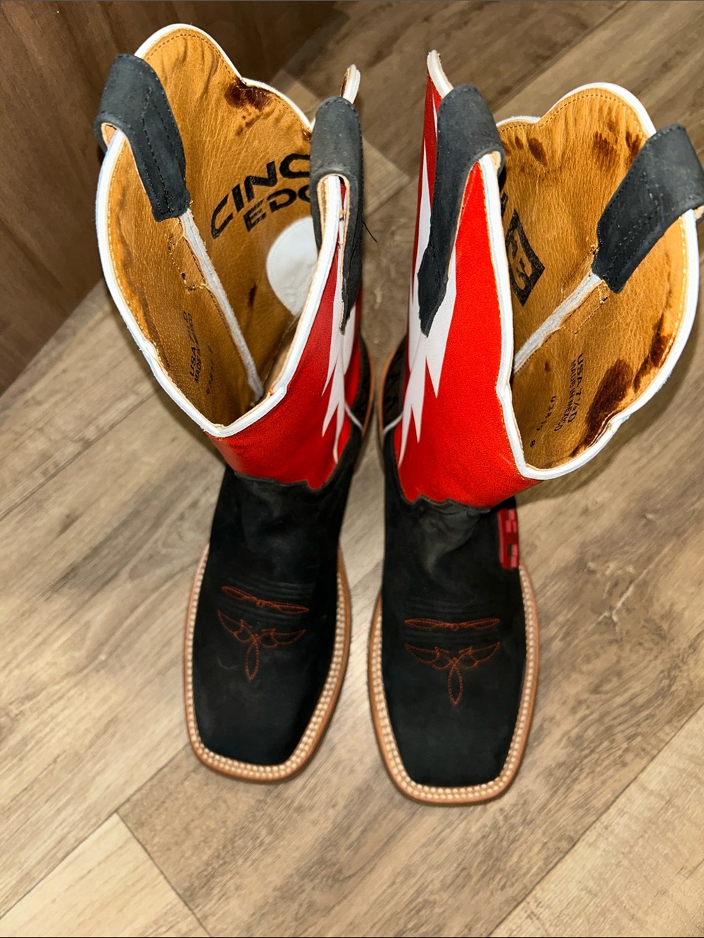 Cinch Black and Red Men's Western Cowboy Boots